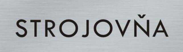 Štítok na dvere strieb.mat. 4x14cm text / STROJOVŃA