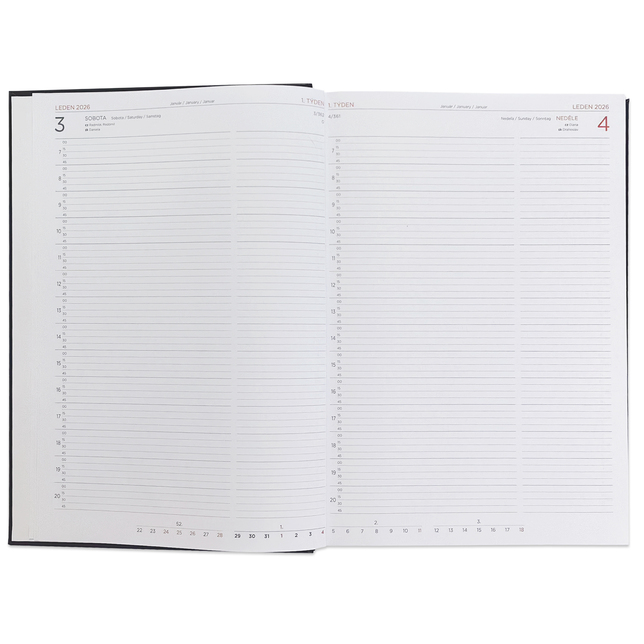 Rezervačná kniha A4 s denným diárom 2026 čierna