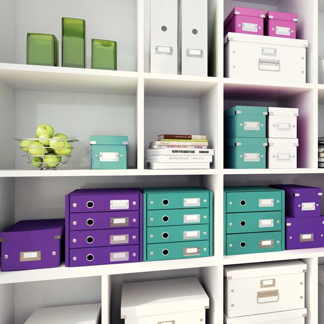 604962 Zásuvkový box 4 Click &amp; Store purpurová WOW