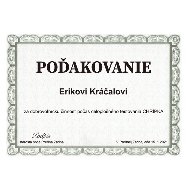 Certifikát 4 180g papier A4/ 20 ks