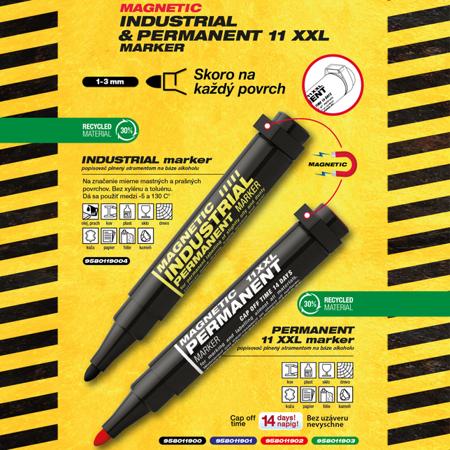 Permanentné popisovače 11XXL Magnetic Industriál