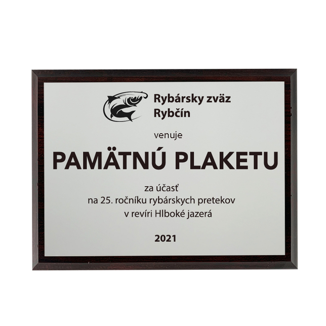 Doska so striebornou gravír. platňou horizontal 152x203mm