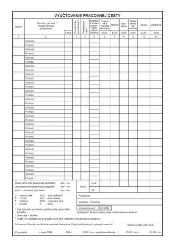 705 Cestovny prikaz blok A4/100 list